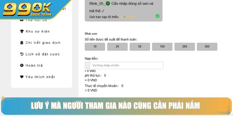 Nạp Tiền 99Ok – Bổ Sung Tài Khoản Nhanh Bảo Mật Tuyệt Đối 4 Lưu ý mà người tham gia nào cùng cần phải nắm
