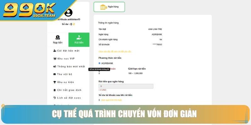 Cụ thể quá trình chuyển vốn đơn giản 